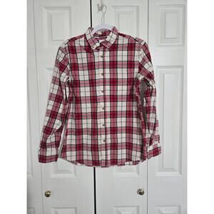 Old navy small men's red plaid everyday regular fit button up long sleeve shirt